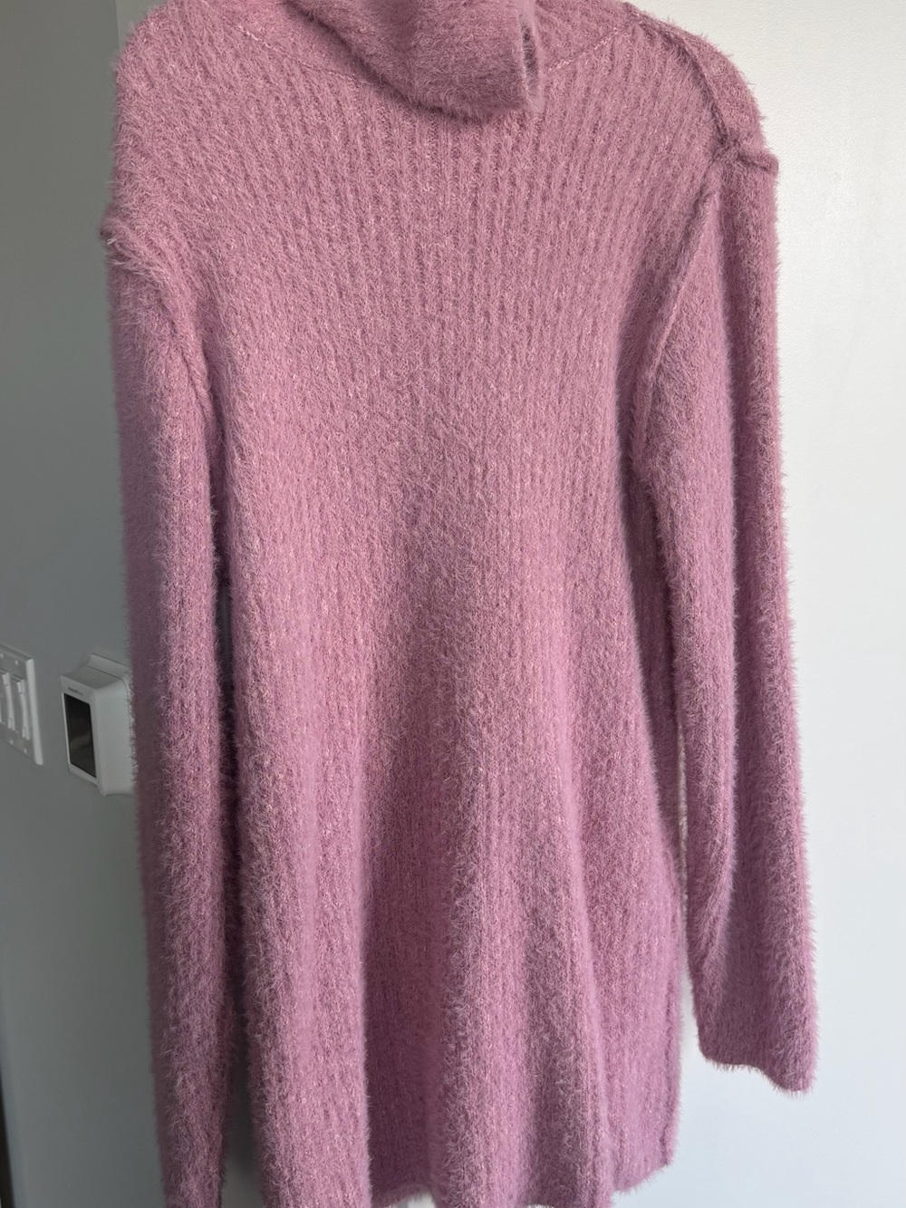 Lulu's Dusty Rose Fuzzy Turtleneck Sweater Dress